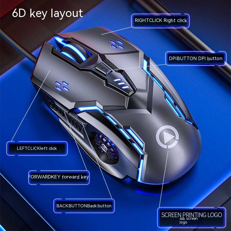 Wired Mouse Luminous Game E-sports Machinery Computer Accessories